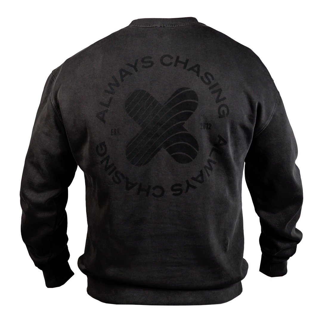 Always chasing Crew Washed Black Back