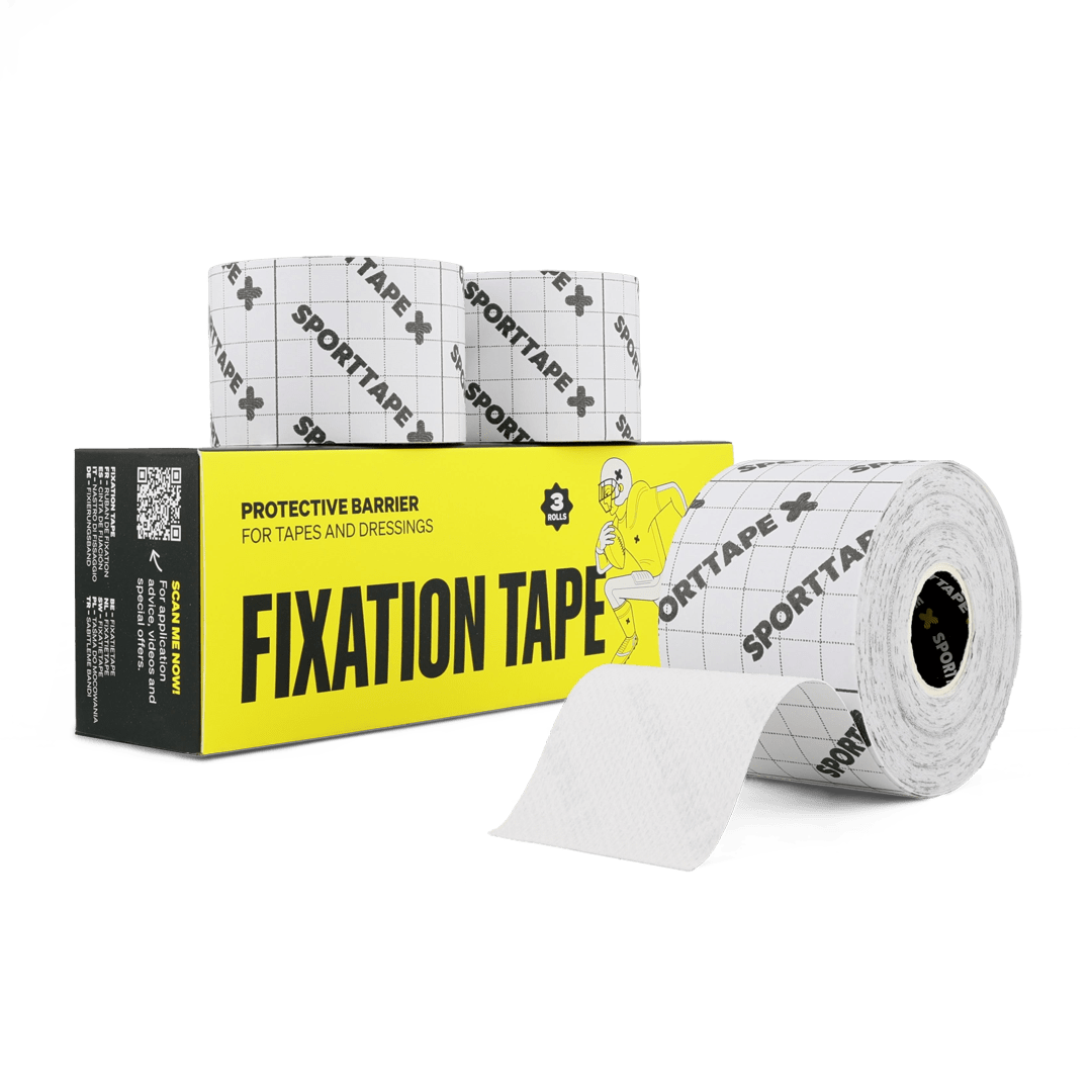 Three rolls 5cm fixation tape with box