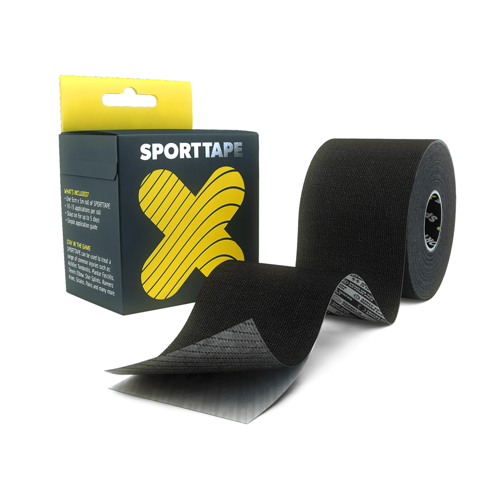 Single roll of kinesiology tape in black 5cm