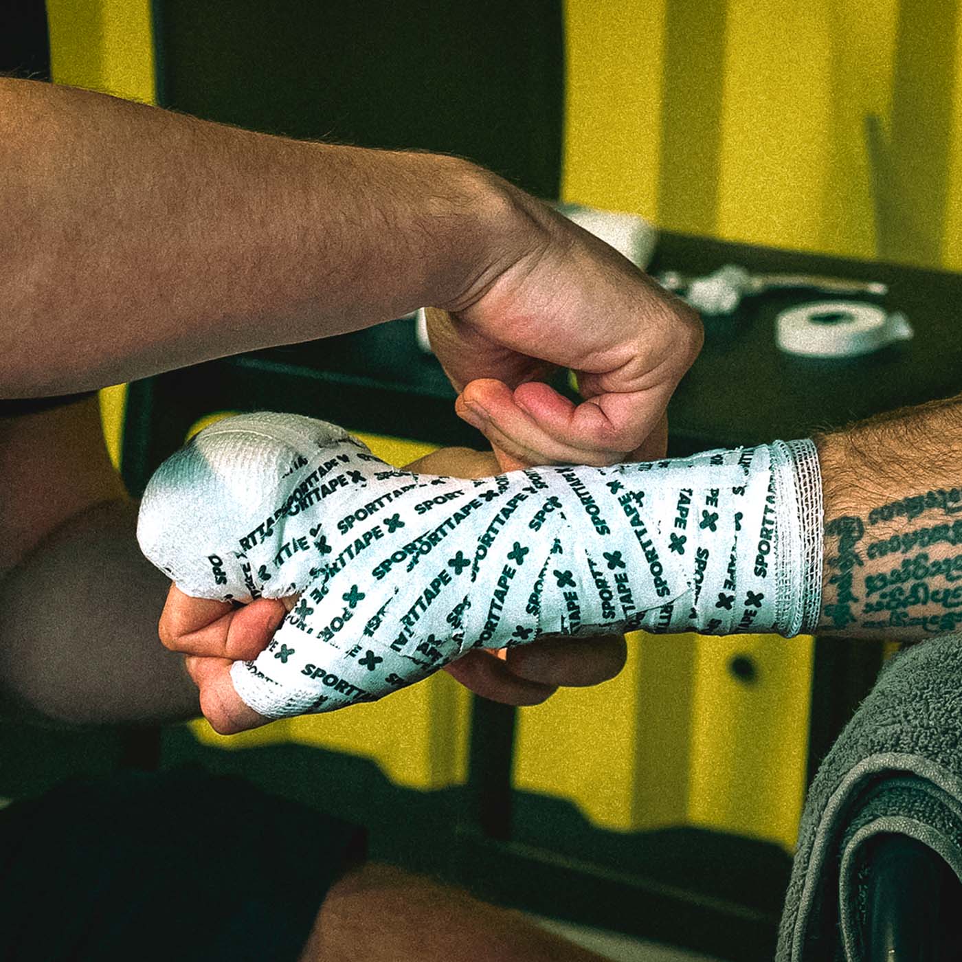 Applying Boxing Tape